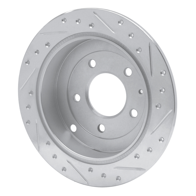Mazda Millenia Brake Rotor (1) - Rear Left - R1 Concepts - Drilled & Slotted - Silver - `95-`02